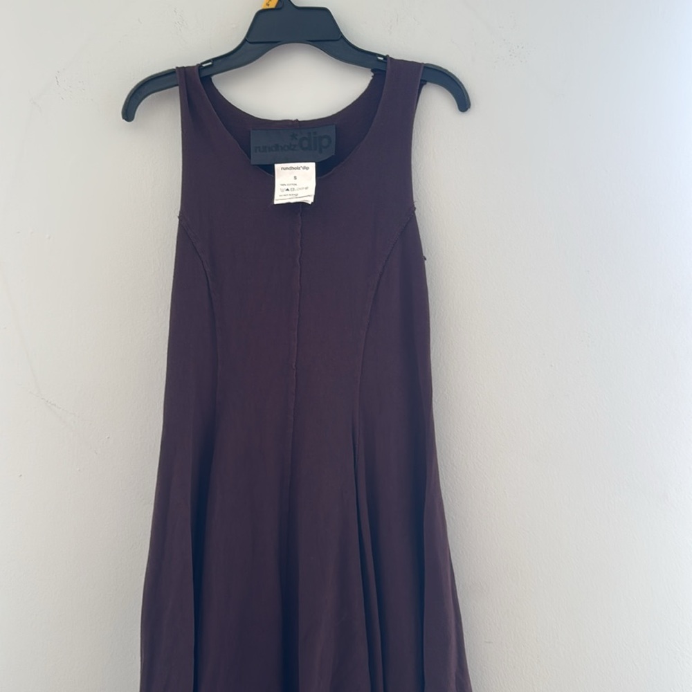 RUNDHOLZ DIP Black label Brown Sleeveless Dress 100%  Cotton Size Small - Picture 5 of 5